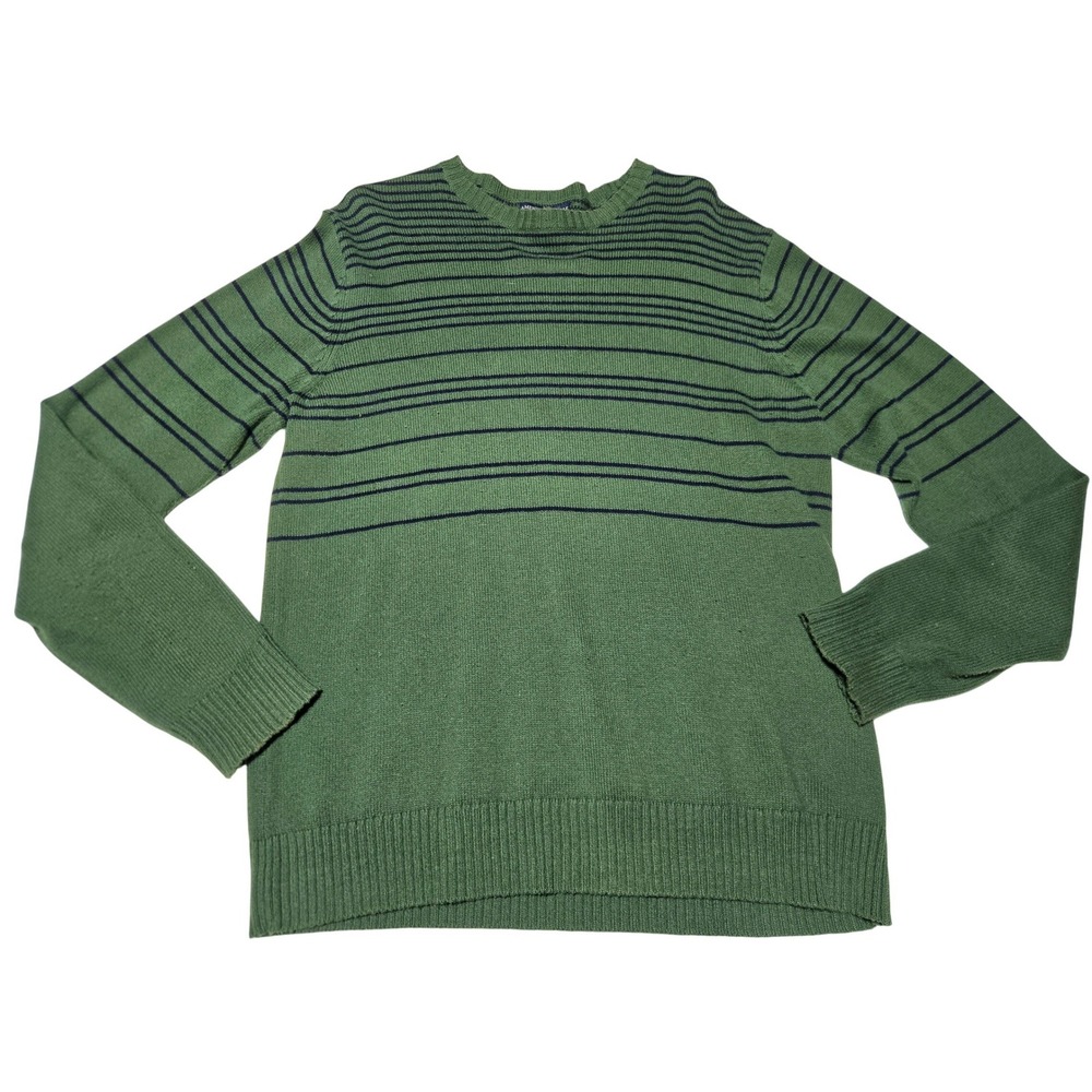American Eagle Striped Crewneck Sweater Men's S Green Navy